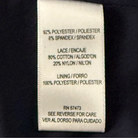 Gabby Skye Sleeveless Fit and Flare A-Line Cocktail Dress, Navy Blue, Size 12 - Picture 8 of 9